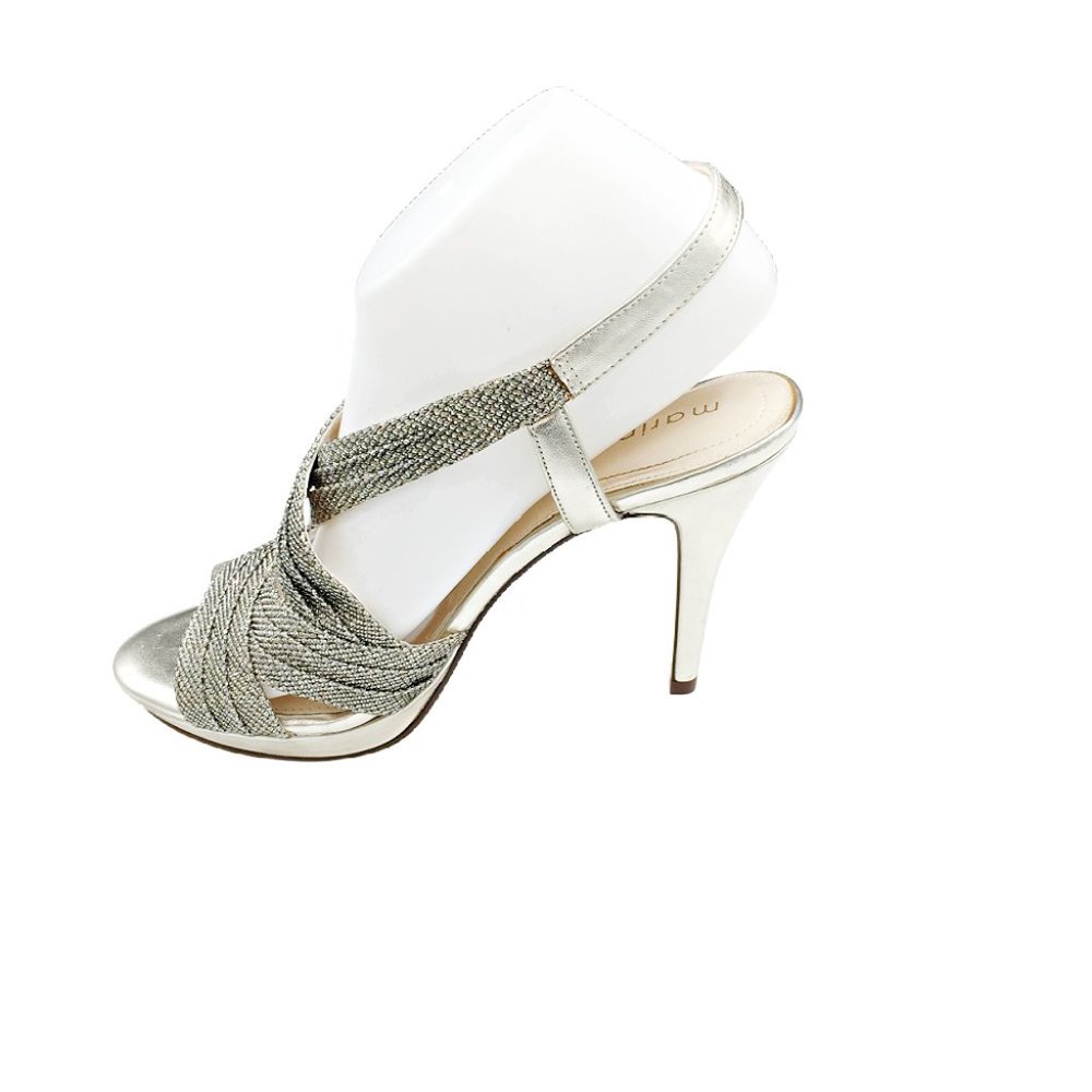 FINAL PRICE - Maripe Gold and Silver Evening Strappy Heel 8.5 - Picture 3 of 5